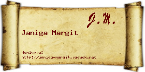 Janiga Margit névjegykártya